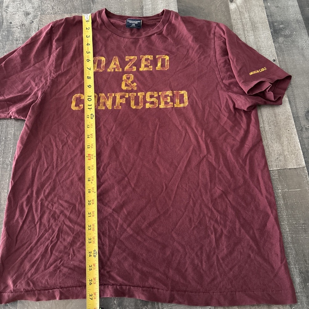 American Eagle Outfitters Dazed & Confused Maroon Cotton Graphic Men's T-Shirt L - Picture 5 of 7